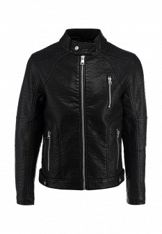 Куртка кожаная Tom Tailor Denim, цвет: черный. Артикул: TO793EMCJJ91. Мужская одежда / Верхняя одежда / Кожаные куртки