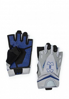 Перчатки для фитнеса, Under Armour, цвет: серый. Артикул: UN001DMOJA19. Спорт / Аксессуары